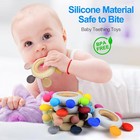 Baby Teething Toys Silicone Teethers Bpa Free Silicone Rudder With Wooden Ring 