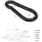 Carabiner 3 Inch Black Spring Snap Hook Steel Clip Link Buckle Heavy Duty 8x8   