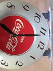 1960s Vintage Drink Coca Cola Soda Hanging Wall Clock Sign Uu