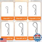 100pcs Hardware Pins Cotter Pin Assortment Kit  R Clip Zinc Plated Cotter Pin