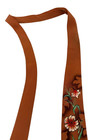 1950s Hand Painted Rayon Necktie     Slim Art Deco Swing Era Floral Tie 51x2 9 