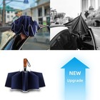 Golf Large Inverted Umbrella - Black Big Windproof Heavy Duty Upside Down 46 50 