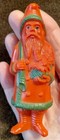 Vtg 1950   s Irwin Thin Plastic Celluloid Santa Lot Of 6  Red green 4     Red 2 3 8   