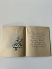 Vintage Christmas Greeting Card Mica Home Scene Blue Birds Usa Unused