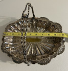Antique Continental Silver Plate Repousse Fluted Basket Dish With Handle