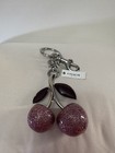 Nwt Coach Pink Sparkly Cherry Bag Charm Purse Key Ring Free Dust Bag 
