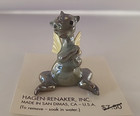Hr Hagen Renaker Miniature Green Dragon Figurine Yellow Spots   Wings