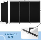 3 Panel Room Divider 6ft     103  W X 70  H Folding Privacy Screen  Freestanding