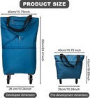 Collapsible Shopping Cart With 360   Swivel Wheels  Portable Folding Trolle-y Gro