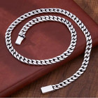 100  S925 Solid Sterling Silver Cuban Chain Necklace Punk Hip Hop Men Women Gift