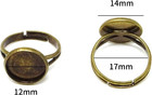 20pcs 12mm Adjustable Finger Ring Blank Bases Round Finger Ring Trays  bronze 