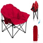Alpha Camp Saucer Chair Oversized Folding Camping Chairs Padded Moon Recliner