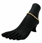 Twist Rope Chain Anklet 5mm Ankle Bracelet 10  14k Italy Gold Plated