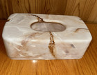 Vintage New Oxford Retro 70 s Tissue Holder Cover Box Tan Faux Marble
