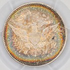 1909-d 25c Barber Quarter Pcgs Au58 - Lovely Dual Sided Rainbow Toning