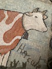 Primitive Wool Rug Hooking- Hand Hooked  Hercules Cow 29x33   
