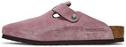 Birkenstock    Stussy Boston Clog Dusty Pink Suede Leather Shoes Wide Size 37-45