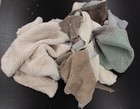 1 Box Misc  Sheepskin   Shearling Craft Pieces   Costume  Crafting Scraps Diy 