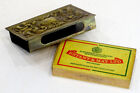 Art Nouveau Antique Brass Repousse Vesta Case Match Safe Holder   Swan Matchbox