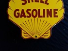 Vintage Shell Gasoline   Motor Oil Porcelain Gas Pump Sign