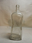 Vintage  old Witch  Embossed 2 Sides Indented ribbed Bottle Empty