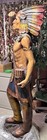 Large Hand-painted Native American Chief Wood Figurine Sculpture  Glossy Finish