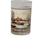 Arby s Currier   Ives Glasses Set Of 8  American Farm In Winter 1981 Juice Cup