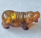 Hippopotamus Figurine 5    Long With Colored Pieces Inside