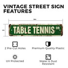 Table Tennis Vintage Style Street Sign Metal Plastic Ping Pong Game Room Paddles