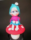 Vintage Christmas Yuletide Pixie Elf Knee Hugger Red Mushroom Ornament Japan