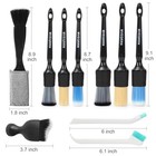 10pcs Car Detailing Brush Set boars Hair Car 10pcs Detail Brush Set Black