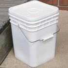United States Plastic Buckets Tight Fitting Lids Storage 4 Gallon Pack Of 10