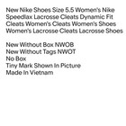 New Nike Shoes Size 5 5 Women s Nike Speedlax Lacrosse Cleats Dynamic Fit Cleats