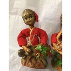 Vintage Elf Pixie Christmas Figurines Musician 2 Pieces