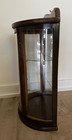 Vtg Curio Display Cabinet Dome Bowed Curved Glass Wood Shelves 18 5    - No Duty