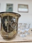 Antique Silver Plated Wine Champagne Cooler Vintage French Ice Bucket Lions Head