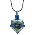 Birthstone Heart Cremation Urn Necklace Ashes Stainless Steel Memorial Jewelry