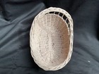 Light Pink Baby Doll Wicker Wood Cradle Cot Crib Bassinet Vintage