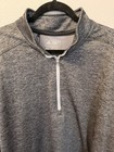 Adidas Men   s 2xl 1 4 Zip Performance Pullover  Heather Gray Team Company Logo