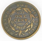 Hard Times Token Not One Cent  Ht 49  Very Fine   242