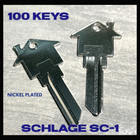 Home-apartment 100 Key Blanks Schlage Sc-1  House Shaped Real Estate-mortgage
