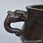 10 old China Ancient Dynasty Bronze Fengshui Beast Incense Burner Censer Statue
