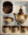 Vintage Miniature Wheat Design Stoneware Coffee Tea Set Childs Play 