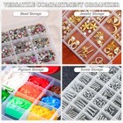 1pc 42 Grids Clear Plastic Jewelry Organizer Box Large Bead Storage Container Wi