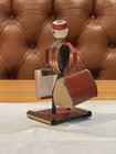 Vintage Porter Tin Baggage Match Holder Tobacco Doorman Usher Red Bag Matches