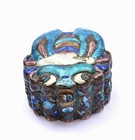 1900 s Chinese Silver Enamel Moth Compact Box Marked