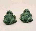 Vtg Frogs Miniature Trinket Cottagecore Figurine Green Lot Of 2