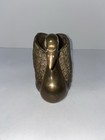 Vintage Solid Brass Swan duck goose Paper Weight  Planter Or Anything Holder