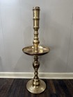 Large Antique Brass Candle Holder 29 1 2    Tall