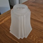 Vintage Art Deco Square Cut Corner Frosted Glass Lamp Shade